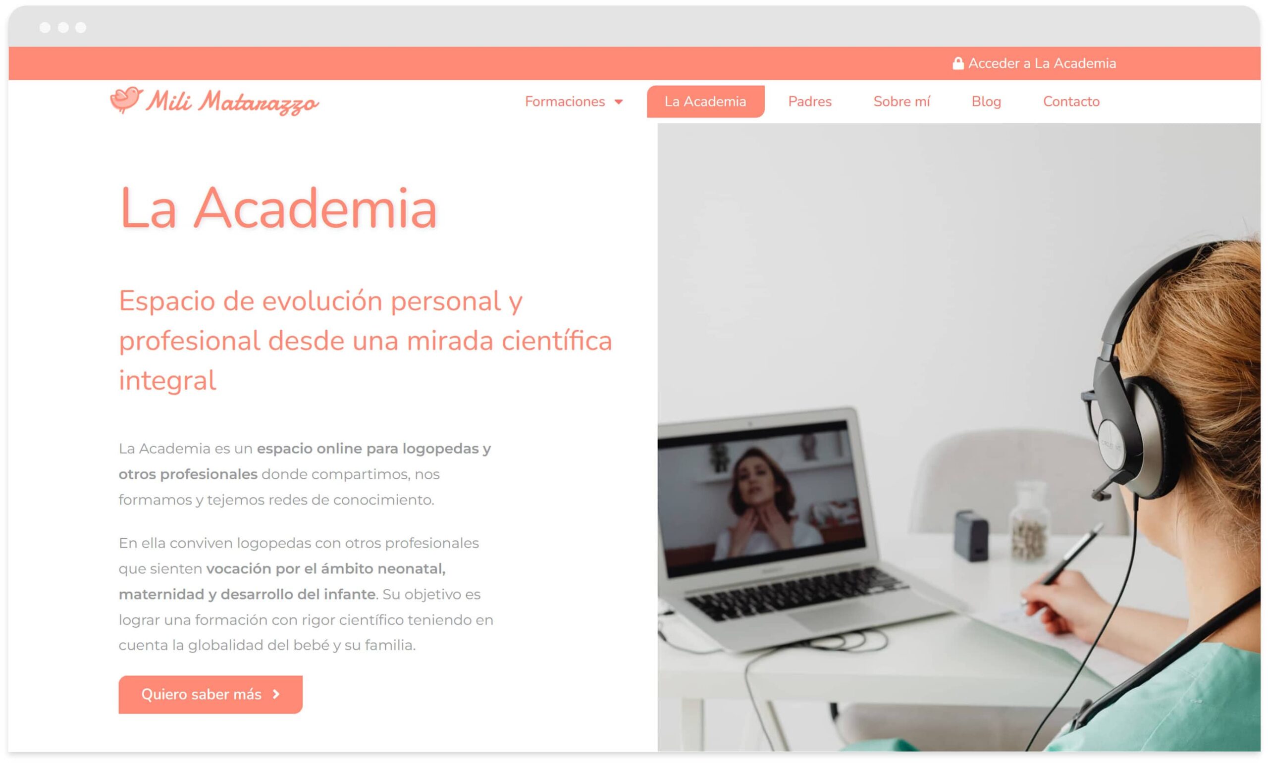 Proyecto Mili Matarazzo - Cursos Evergreen para profesionales sanitarios